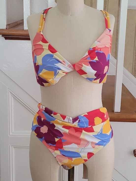 Time and Tru Other - TIME AND TRU Floral 2 Piece Bikini Set Size Large